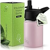 SIPX™ Kids 12 oz Insulated Water Bottle with Straw Lid – Leakproof Stainless Steel, BPA-Free, Easy to Carry – Perfect for School, Camp, Sports & Travel – Pink