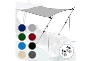 KNOX Universal T-Top Shade Extension for Bimini Tops for Boats, 600D Marine Canvas, Sun Shade Boat Canopy, Adjustable Telesco