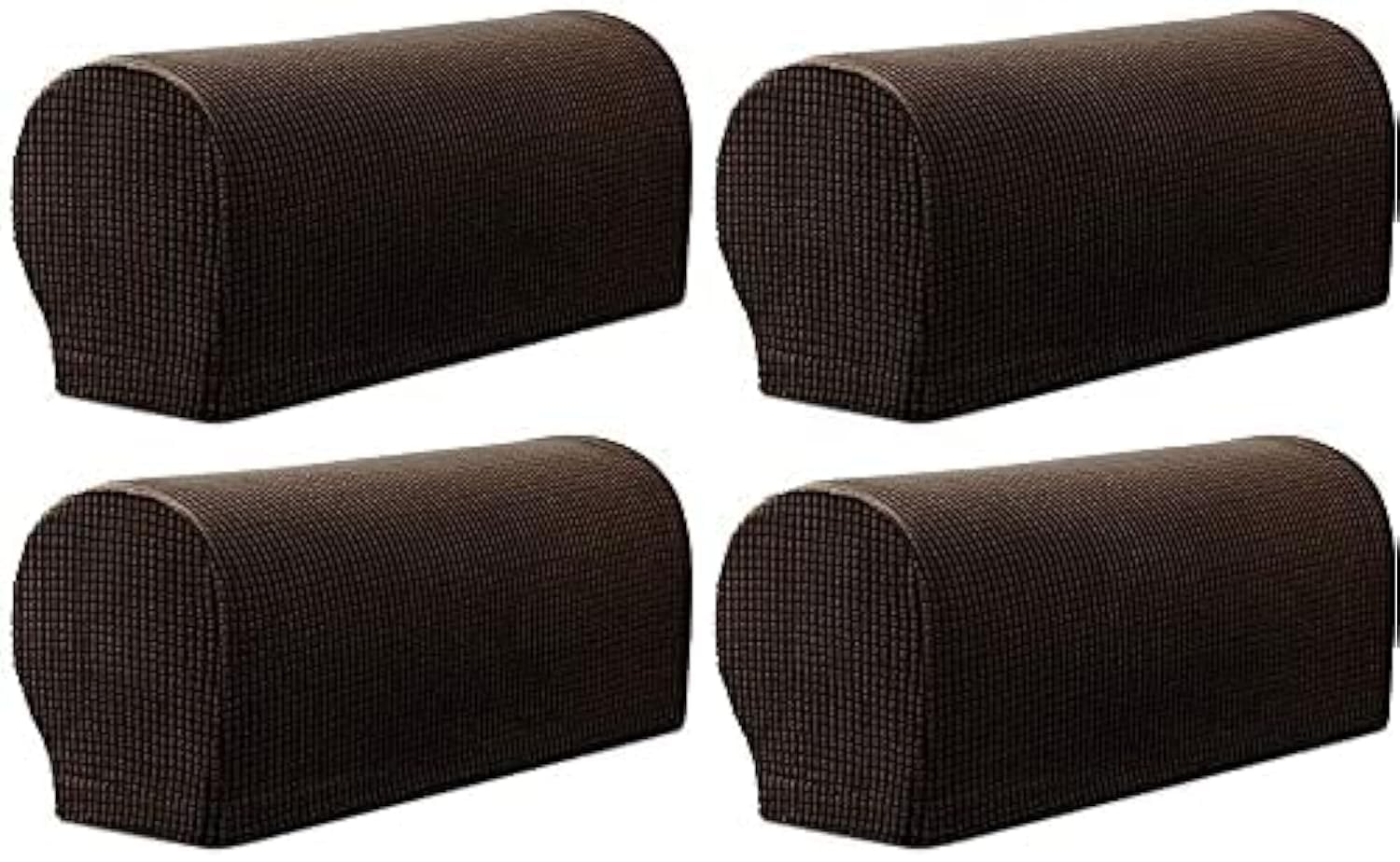 Arm Rest Covers Sofa Set of 4 Stretch Armchair Couch Non-Slip Furniture Protector Slipcovers for Chair Sofa Couches Recliner (Dark Coffee)