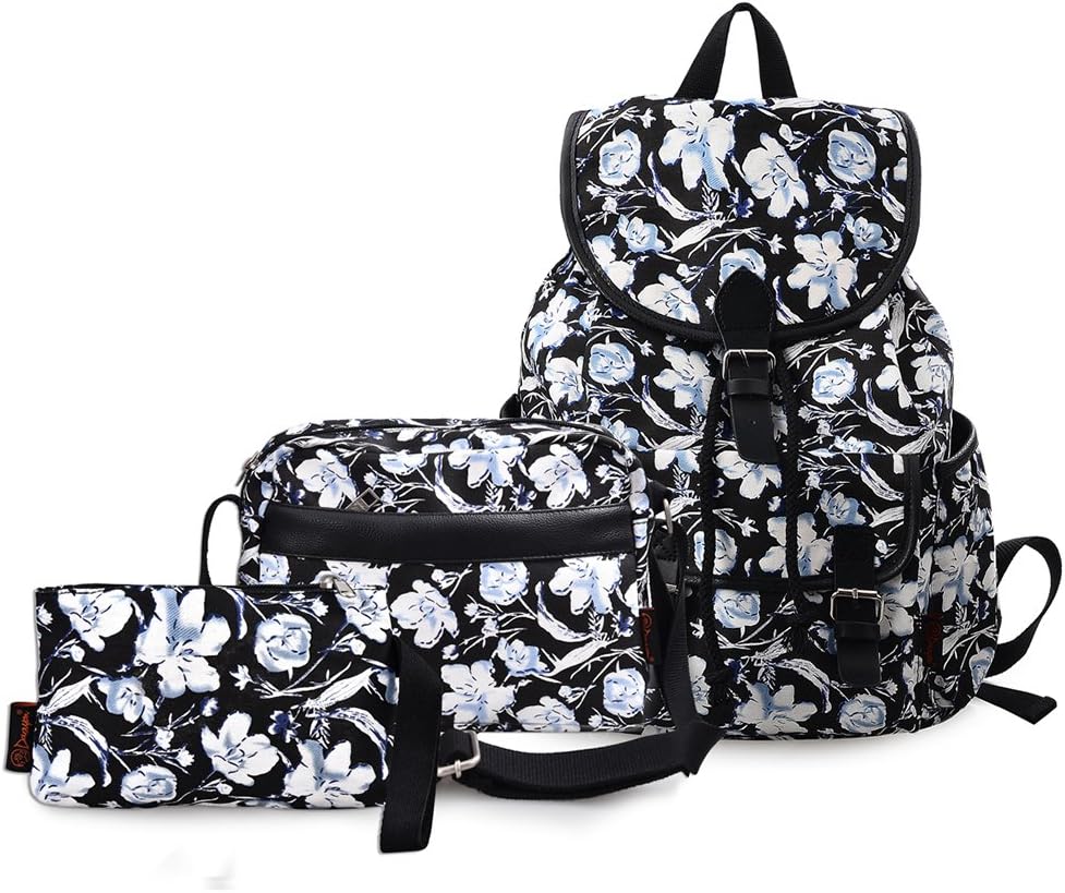 Douguyan Canvas Backpack Girl Casual Shoulder Bag Laptop School Backpack