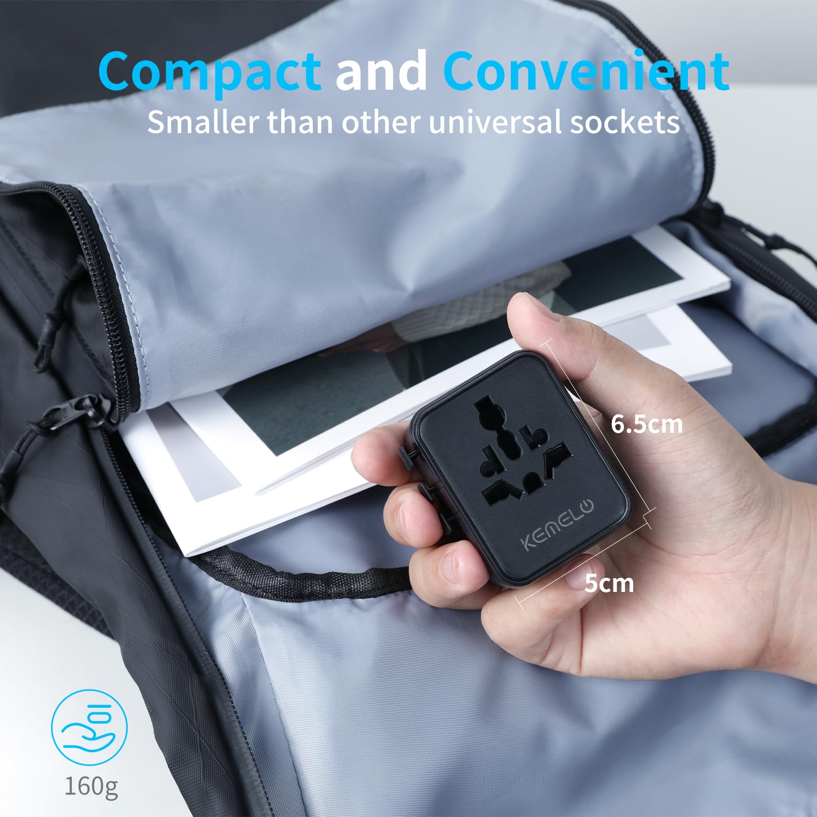 5 in 1 Reiseadapter Weltweit,Universal Adapter mit USB A,USB C,1 Weltweit Steckdose und 1 USA/JP Steckdose,Travel Reisestecker Internationaler Steckdosenadapter für EU USA UK Canada Japan Australien 8