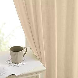 Joydeco Linen Curtains 108 Inch Length 2 Panels