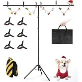 Forlogic Portable T-Shape Backdrop Stand Support Kit 8x7.2ft, Adjustable Photo Green Screen Back Drop Stand for Party, Photography Videography Studio (8&times;7.2Ft)
