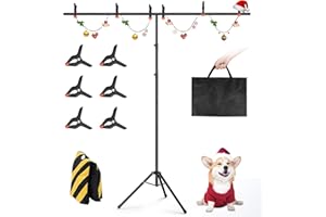 Forlogic Portable T-Shape Backdrop Stand Support Kit 8x7.2ft, Adjustable Photography Green Screen Backdrop Stand for Parties, Photography Videography Studio (8×7.2Ft)