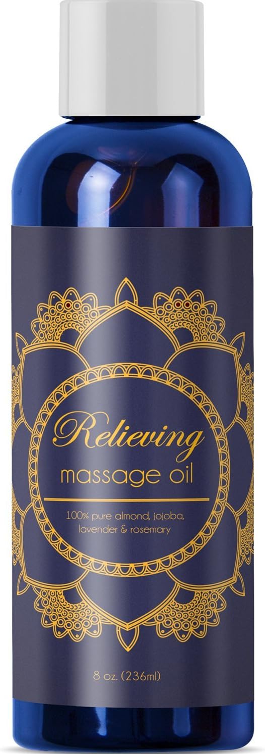 Pure Sensual Massage Oil Stress Reliever for Women and Men with Essential Oils Lavender Oil Rosemary Oil Jojoba Oil Sweet Almond Oil Romantic Detox Relaxing Massage for Sore Muscles and Joint Relief: Health & Personal Care