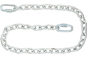 BUYERS PRODUCTS COMPANY Buyers Products B31648SC Class 2 & 3 Trailer Safety Chain with Quick Link Connectors, 48" Chain, 3/16" Chain Diameter, 5,000lb MGTW, Threaded Quick Link for Trailers, Swings, Versatile & Strong