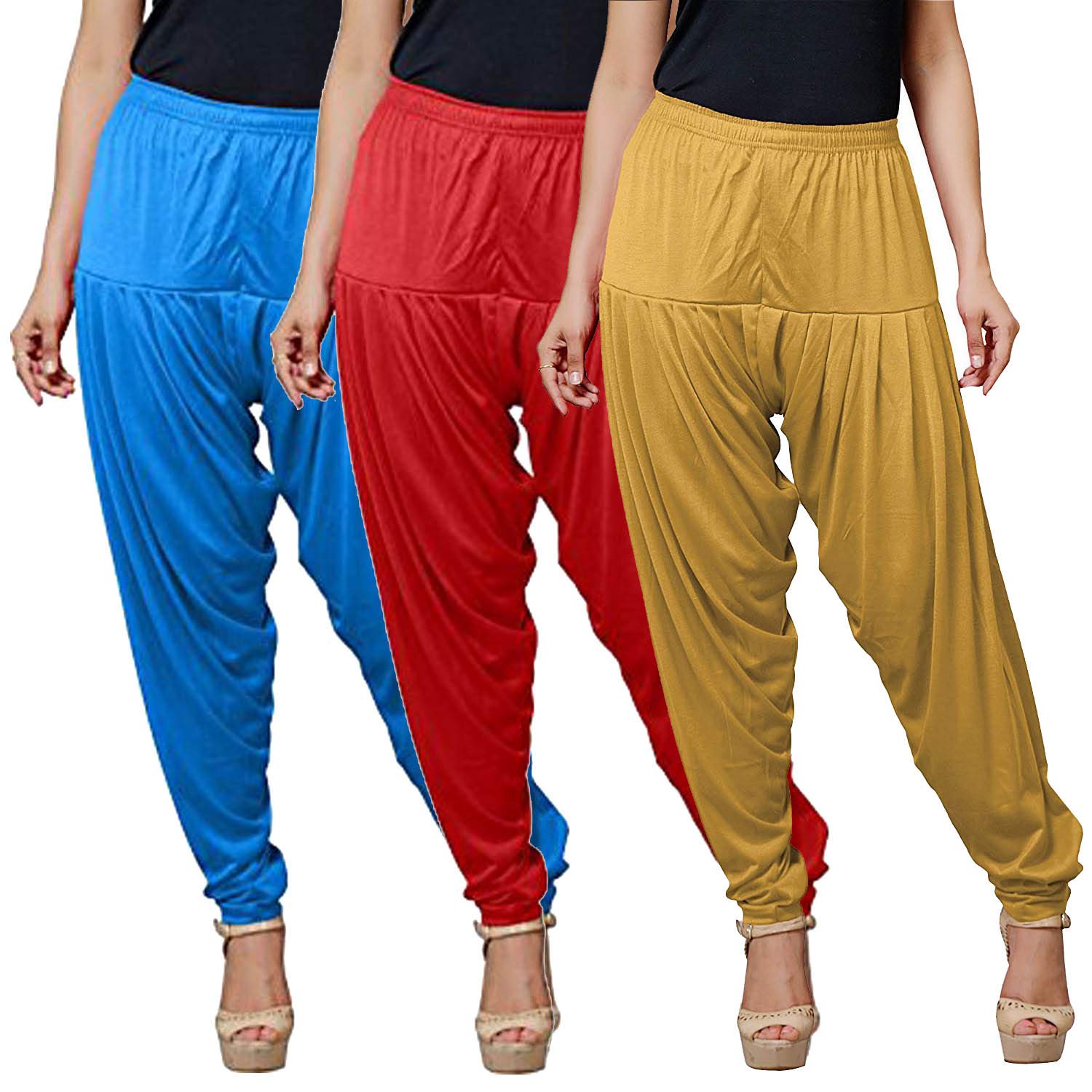 tirupur fashion biz women's patiala pant for viscose multicolor