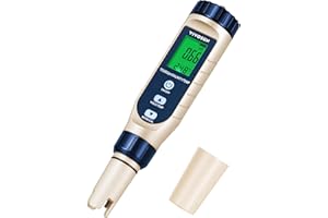 VIVOSUN 5-in-1 Digital PH Meter with PH/Salinity/TDS/EC/Temperature Function, Backlight Screen, IP67 Waterproof for Hydroponi