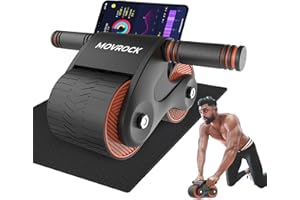 Movrock Ab Roller Wheel with Automatic Rebound for Home Gym Core Fitness, Sturdy Abdominal Exercise Equipment, Includes Knee Pad, Perfect for Ab Workouts and Strength Training