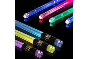 MUSFUNNY Light Up Drum Sticks Rechargeable 15 Color Changing Led Personalized Drumsticks for Kids Drummer Gifts Drum Accessories