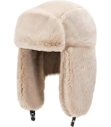 Ushanka Hat for Men Women Faux Fur Trapper Hat with Ear Flaps