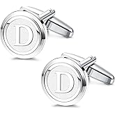 LOYALLOOK Initial Gold Cufflinks for Men Gold Cuff Links Personalized Copper CuffLinks Letter Cufflinks Gift for Groom Husband Father