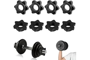 Barbell Clips – 8PCS 1-Inch Threaded Spinlock Collars – Durable PVC Weight Bar Locks with Non-Slip Rubber Ring – 25mm Diamete