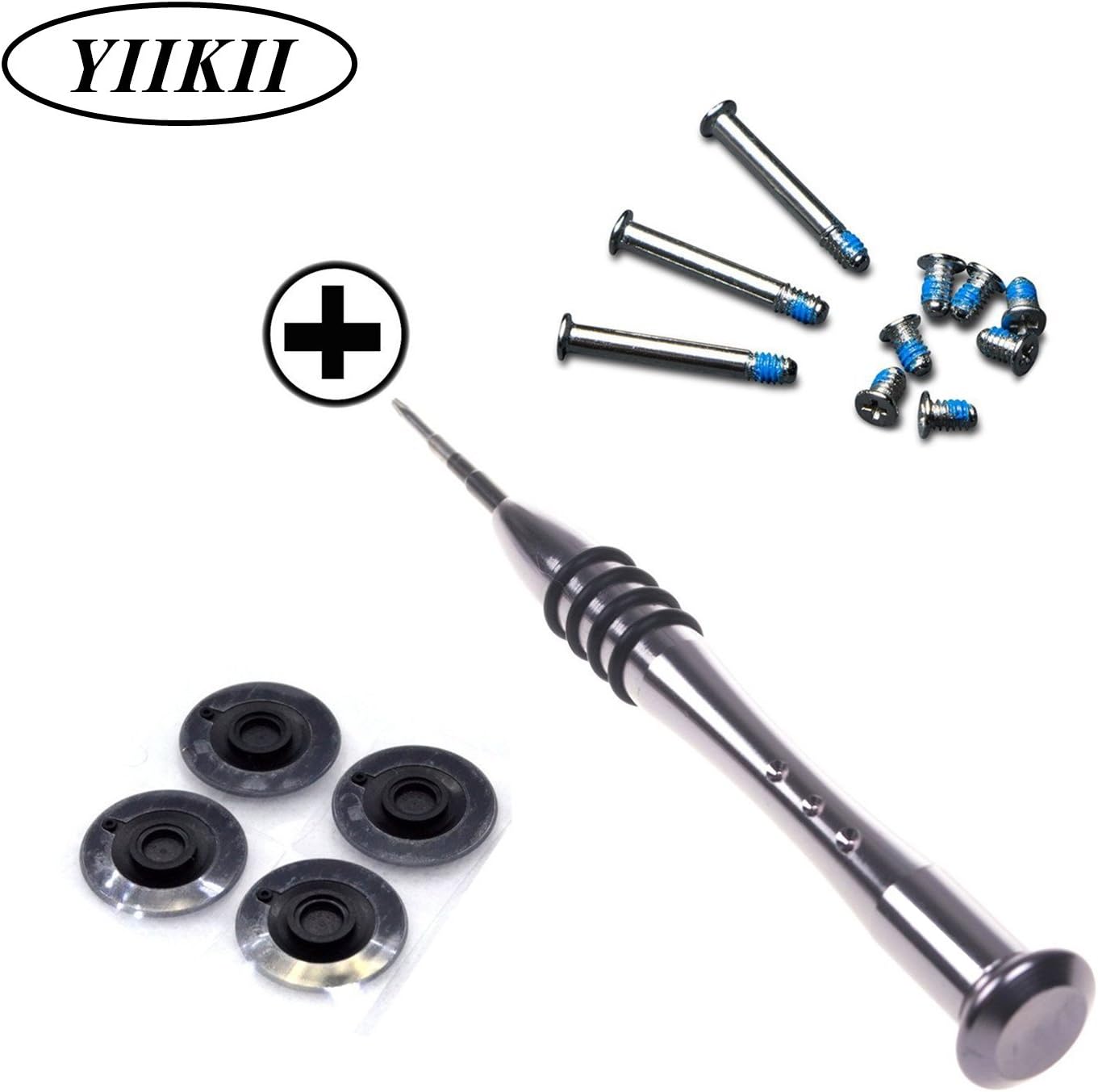 YIIKII Bottom Case Rubber Feet Outer Inner Feet Bottom Case Screw for MacBook Pro A1278 A1286 A1297 13 15 17 (Not for Retina Display)