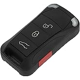 X AUTOHAUX Key Shell Case Keyless Entry Remote Key Fob Replacement Case for Porsche Cayenne 2005-2006 for Porsche Cayenne 2008-2011 4 Buttons KR55WK45022