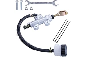 MWMNUN Universal Rear Brake Master Cylinder Compatible with 70cc 90cc 110cc 125cc ATV/Chinese Dirt Bike/Yerf Dog 150cc Arctic Cat 700 EFI 2006 Roketa Taotao Yard Card 150cc Go Karts Honda ATC 250R