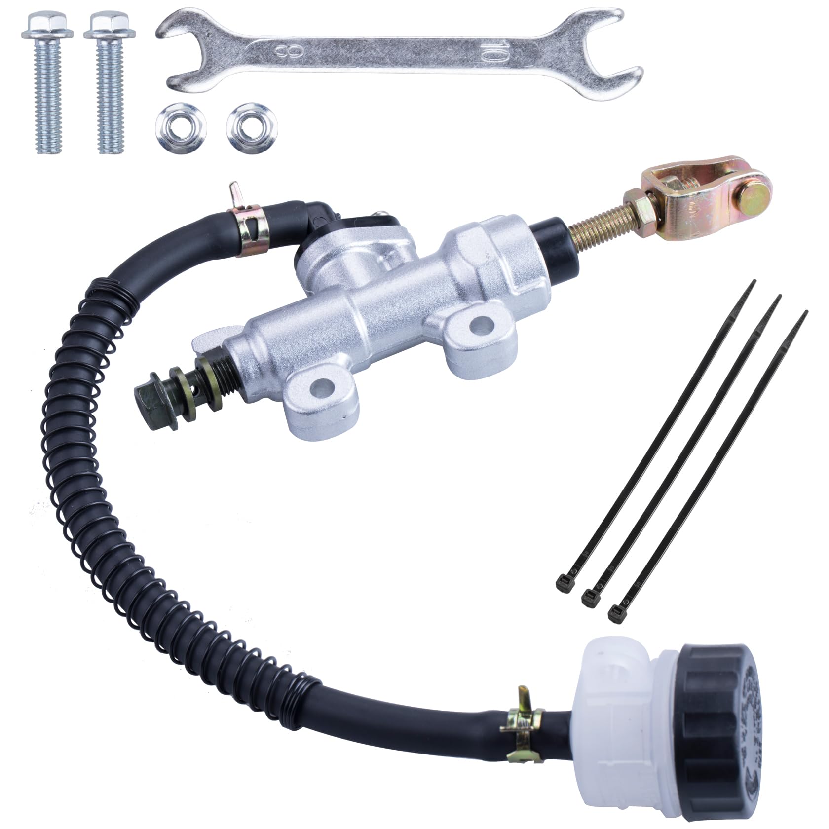 Photo 1 of MWMNUN Universal Rear Brake Master Cylinder Compatible with 70cc 90cc 110cc 125cc ATV/Chinese Dirt Bike/Yerf Dog 150cc Arctic Cat 700 EFI 2006 Roketa Taotao Yard Card 150cc Go Karts Honda ATC 250R