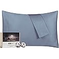 Luxury 100% Egyptian Cotton Pillow Cases Queen Size Set of 2, Soft Sateen Cotton Pillow Cases, Breathable & Cooling Blue Queen Pillow Cases Set of 2 to fit Standard/Queen Size Pillows