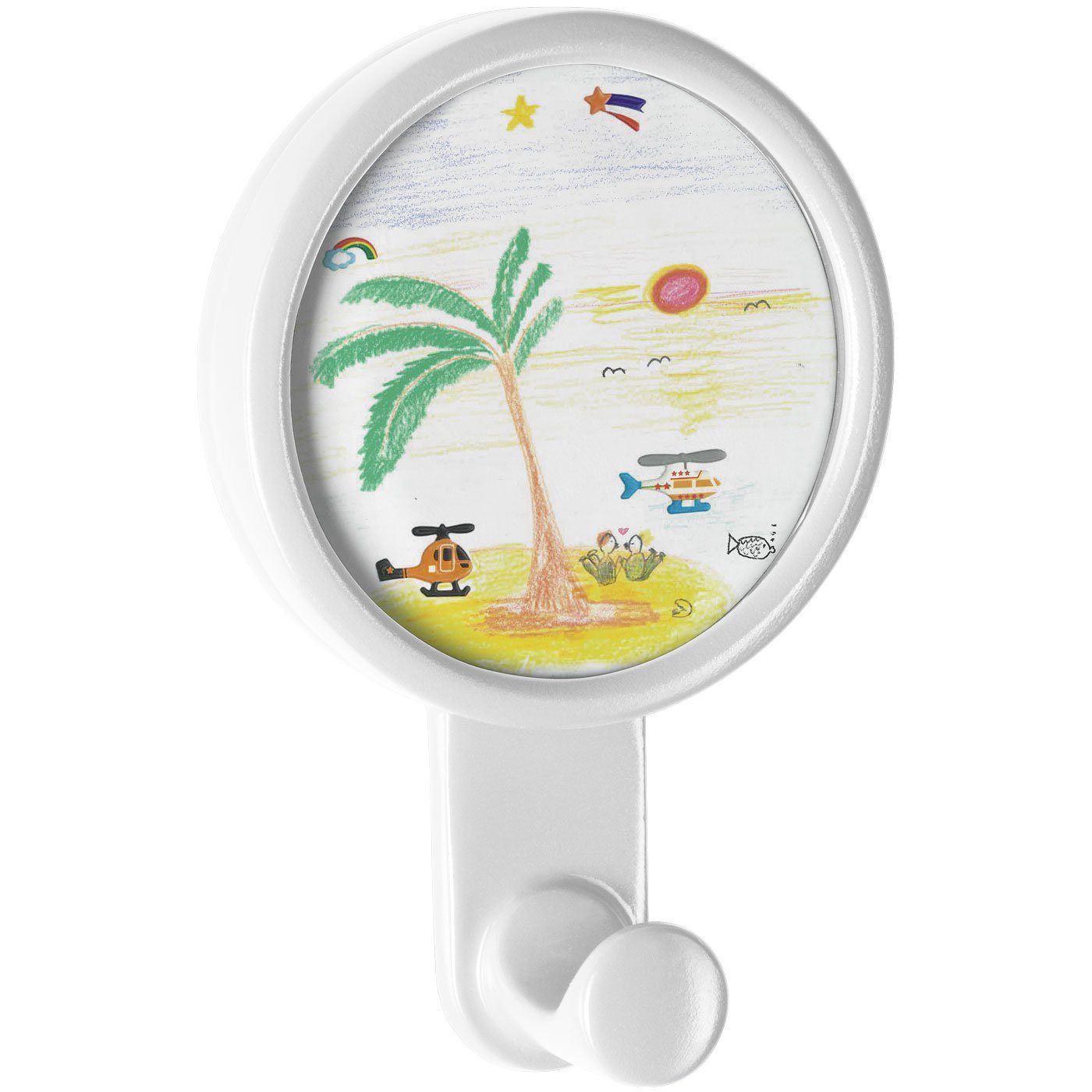 Spirella Klebehaken Kleiderhaken Garderobenhaken"Ron" Weiß 10,6x7x3 cm