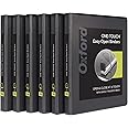 Oxford 3 Ring Binders, 0.5 inch ONE-Touch Easy Open D Rings, Durable Binders for School and Office, View Binder Covers, Xtralife Hinge, Non-Stick, PVC-Free, Black, Holds 125 Sheets, 6 PK (79901)