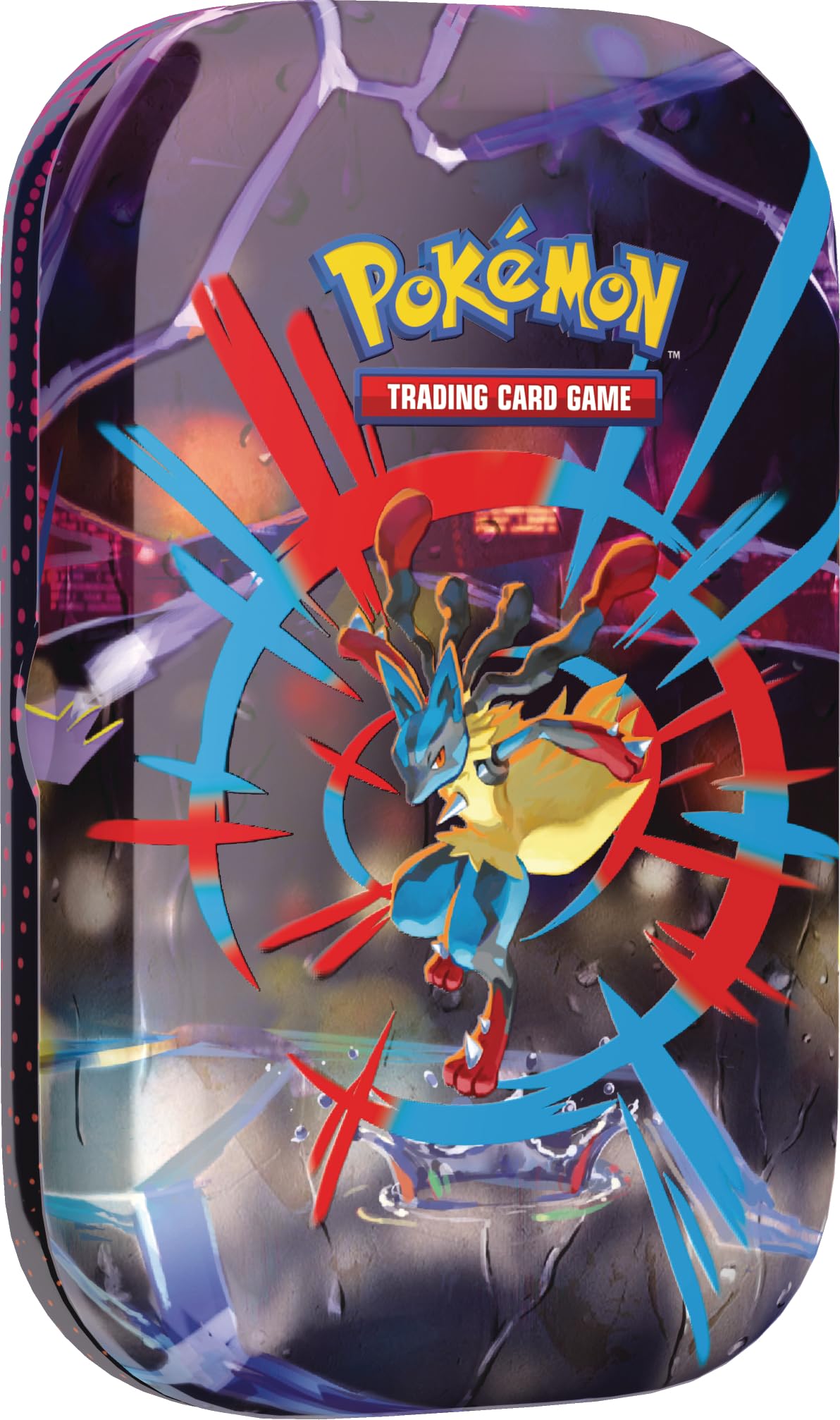 Pokémon - Trading Card Game: Mini Tin Box Mega Heroes - Mega Lucario (1 Sticker, 1 Picture Card & 2 Booster Packs)