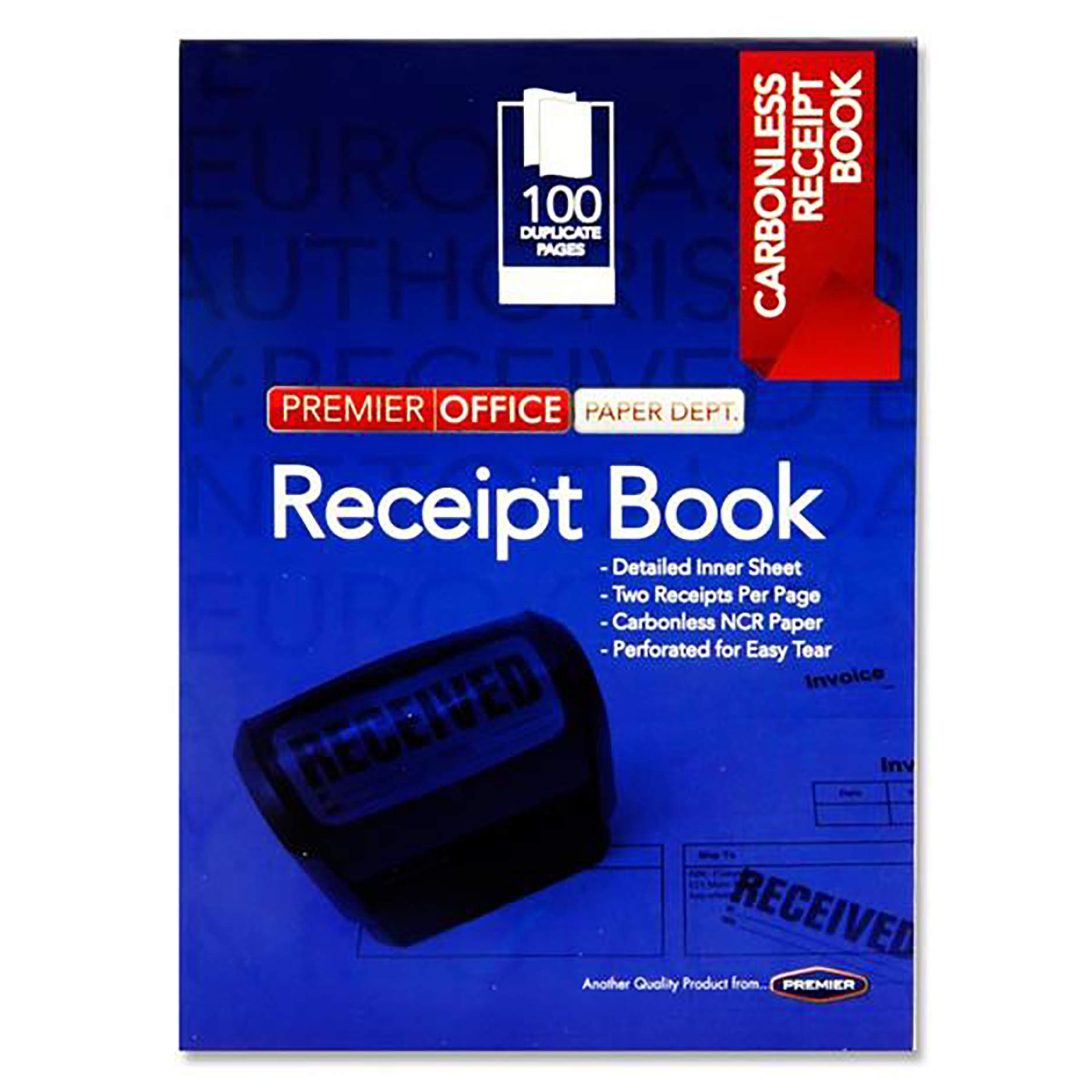 Premier Stationery S2859881 Premier Depot Carbonless Duplicate Receipt Book