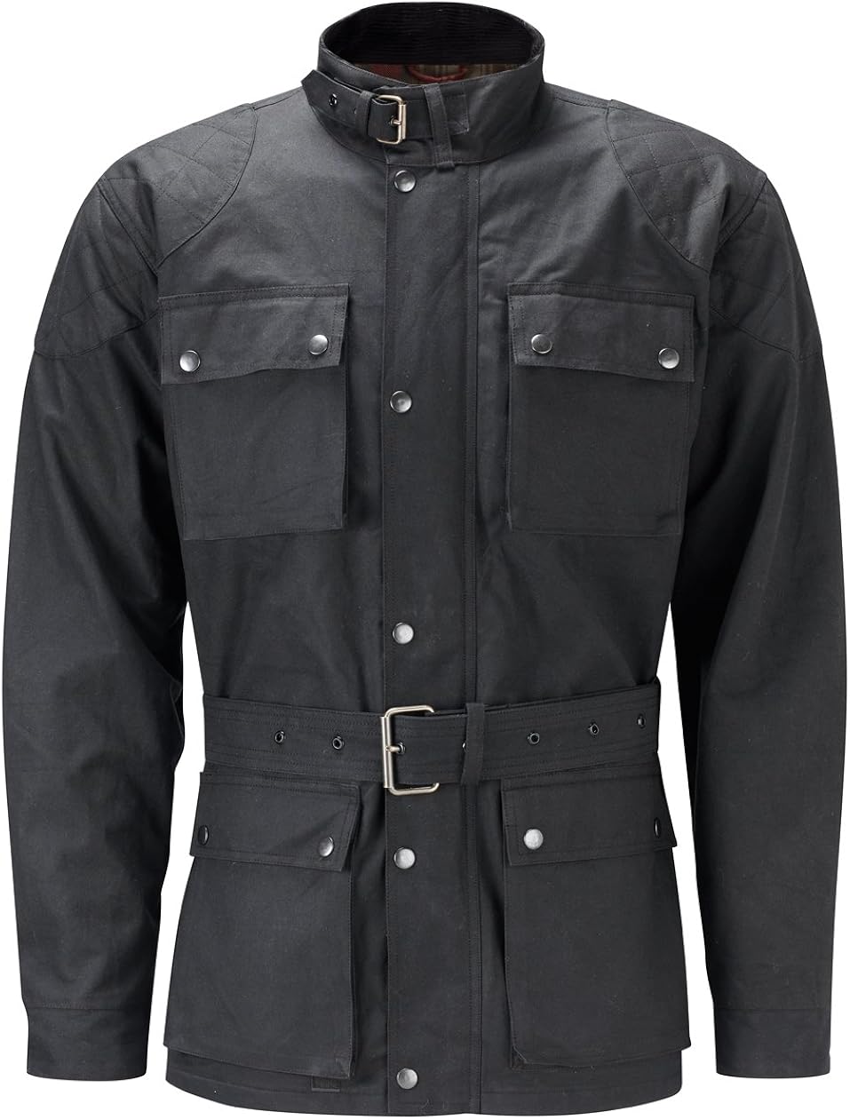 Speedwear Continental Waxed Cotton Motorcycle Jacket (Large) Black