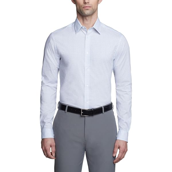 Amazon.com: Calvin Klein Men's Dress Shirt Non Iron Stretch Slim Fit Stripe  : Clothing, Shoes & Jewelry