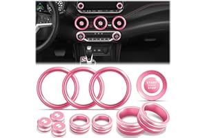 Polodunn for Nissan Sentra Accessories 2020-2025, 12pcs Trim Set - Air Conditioning, Volume Tune Knob Covers, Air Vent Outlet Covers/Rings, Push Start Button Cover/Ring (Pink)