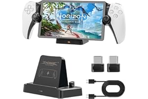IESOOY Charging Stand for PS Portal, Portable Charge Dock Station with 2 Charging adaptors and USB Cable for PS Portal Remote Player, Charge Base Holder for PlayStation Portal (Black)