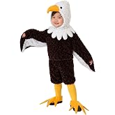 Toddler Bald Eagle Costume - American Bird Costume w/Hood &amp; Talon Foot Covers, Kid's USA 4th of July Costumes