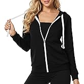 GIVON Women's Zip-Up Hoodie Regular Lightweight Soft Brushed Fleece with Wide Drawstring and Kangaroo Pockets