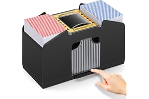 Unniweei Automatic Card Shuffler 1-4 Decks, Battery-Operated Electric Shuffler, Casino Card Game for Poker, Home Card Game, UNO, Phase10, Texas Hold'em, Blackjack, Home Party Club Game