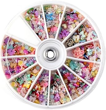 Joyeee 3d Carrousel Strass Boites Cristal Ongle Manucure Nail Art Décoration Perle