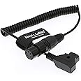 Alvin's Cables XLR 4 Pin Female to D Tap Coiled Power Cable for Practilite 602 DSLR Camcorder for Sony F55 SXS Camera
