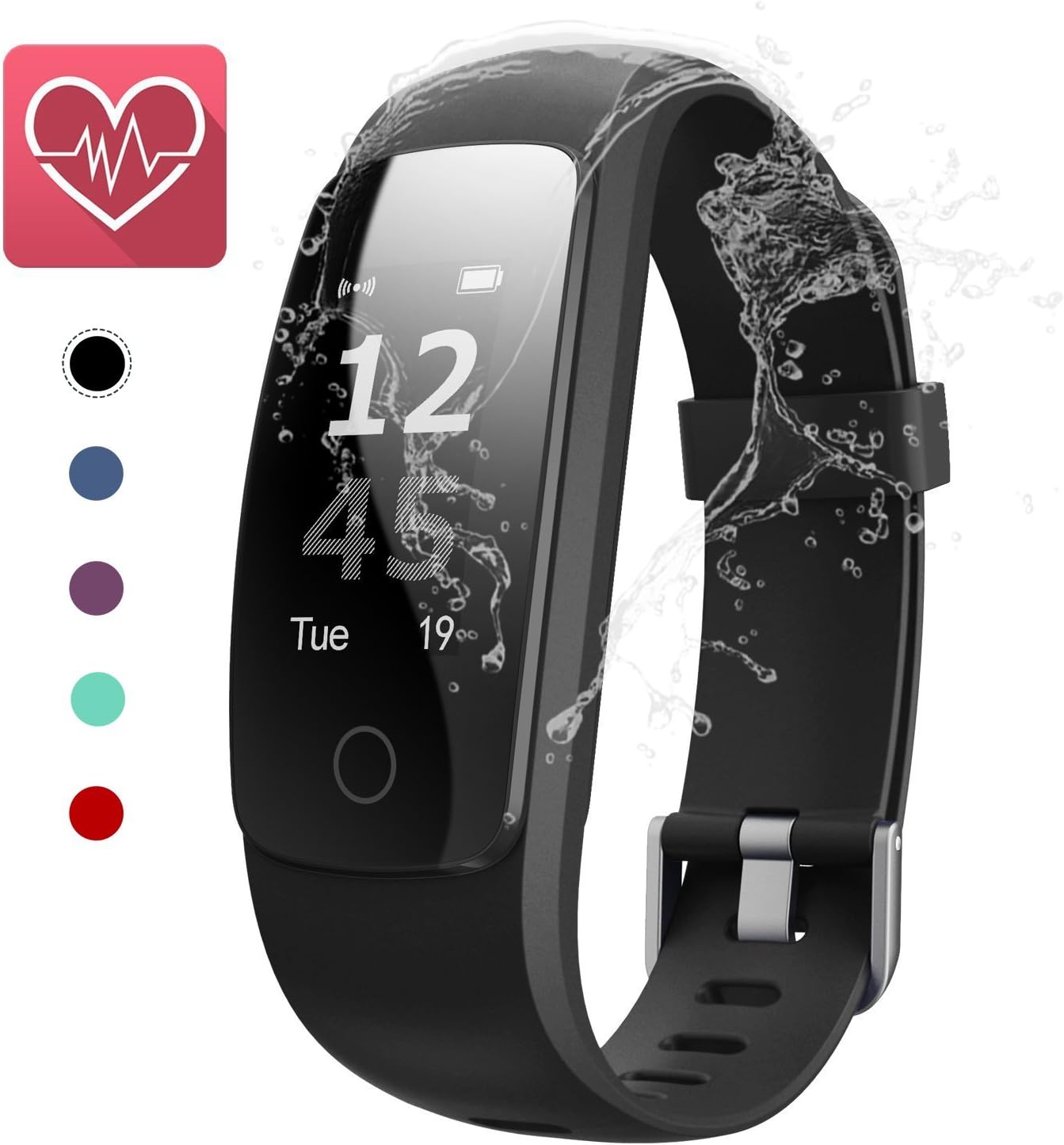 elink oled fitness tracker with heart rate monitoring