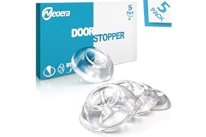 Neoera Door Stopper Wall Protector (Clear, 5pack)-Quiet, Shock Absorbent Gel - Adhesive Reusable Bumper Protector, Wall Shiel