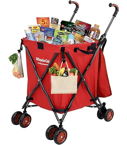EasyGo Grocery Shopping Cart Laundry Basket Rolling Utility