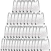 Grneric Drawstring Backpack Bulk 42 Pcs String Backpack Drawstring Bags Cinch Bag Sackpack for Men Women Gym (White)
