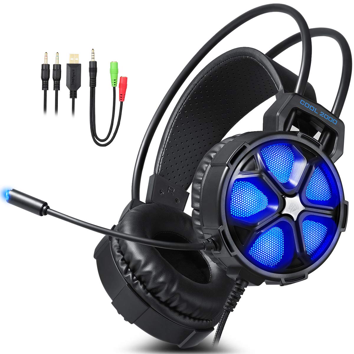 [2017 New Released New Xbox One PS4 PC Gaming Headset] EasySMX V350 3.5mm Wired Gaming Headset with Suspension Headband Noise Isolating Over Ear Headphone with Microphone for New Xbox One PS4 Mac etc.