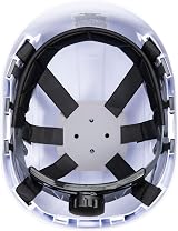 Portwest PS63 Safety Hard Hat White 6-Point Harness Ventilated ABS Shell view 2