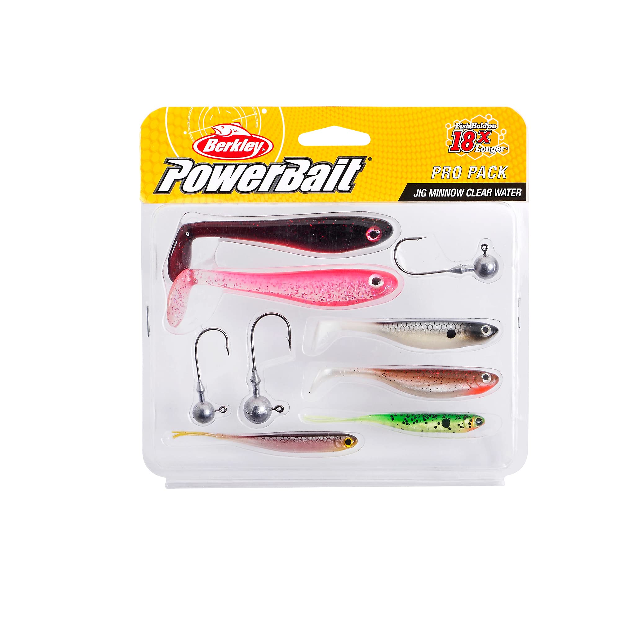 Berkley 1532032 Pro Pack Jig Minnow Clear Water Soft Lure - Assorted - Sinking - 7pc