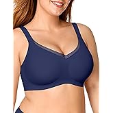 OEAK Womens Wireless Bras V Mesh Comfortable Bralette Supportive Tshirt Bra No Underwire Seamless Push Up Everyday Bras