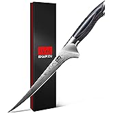 SHAN ZU Fillet Knife 7 Inch, Powder Steel Boning Knife High Carbon Japanese Filleting Knives, Ultra Sharp Deboning Knives for Meat Cutting with Ergonomic Pakkawood Handle