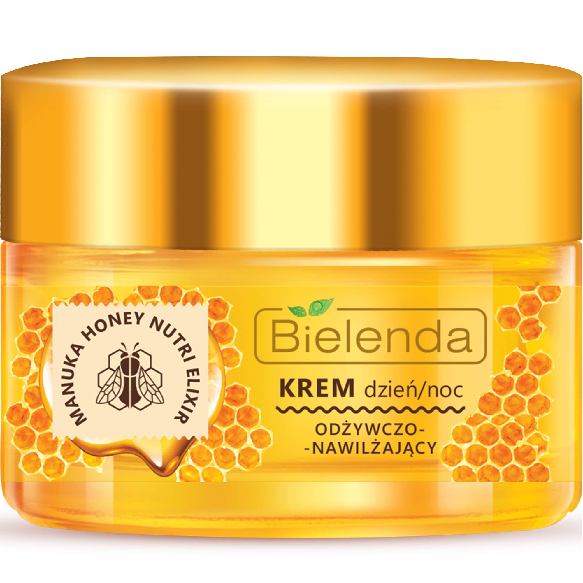 Bielenda Manuka Honey Nutri Elixir - Smooth Radiant Skin - Pores Are Tightened Imperfections Reduced - Manuka Honey Nourishing And Moisturizing Face Cream Day/Night For Dry And Sensitive Skin - 50 ml