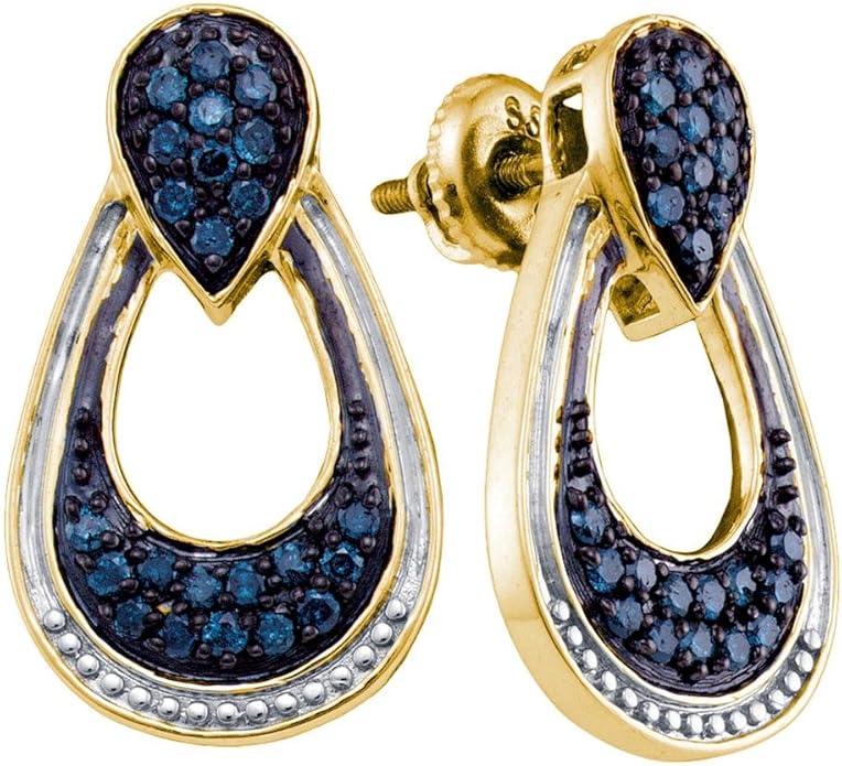 0.68ctw Blue Diamond Dangle Earrings Jewelry