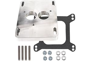 Tektall Intake manifold adapter Replace for TBI 5.7 350 adapts a small block 1.75" bore throttle body injection 1" thick Fits Pattern 4-barrel Manifold Alloy Durable