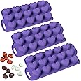 Bakerpan Silicone Chocolate Heart Mold - Set of 3 - Heart Shaped Jelly and Ice Cube Tray, Gummies, Candy Mold, Valentines Day Molds, 15 Cavities