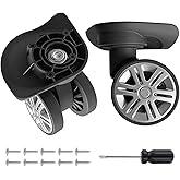 Frecizzy Luggage Wheels Replacement 2 Pack Heavy-Duty Suitcase Wheels FW015 | Luggage Spinner Wheels Replacement,360&deg; Smooth Rolling Spinner Wheels for Luggage Repair,Suitcase Casters with 4 Screw Holes