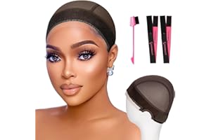 Isshin Beauty Wig Grip Cap Women Adjustable: Wig Gripper with Ear-Cutouts Natural Lace Edge - Gluless Non Slip-Off Band with Velcro No-Headache Comfortable Breathable (Brown)